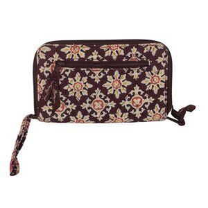 Vera Bradley Retired‎ Burgundy Medallion Wallet Wristlet